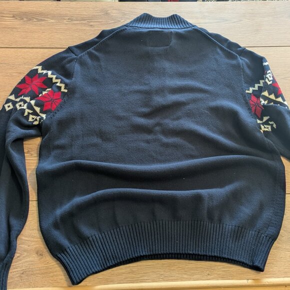 Weatherproof Vintage Holiday Quarter-Zip Sweater – Navy, Size XL - Picture 6 of 6